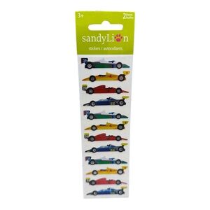 SandyLion Stickers Prismatic Cars Race Multicolor 2 Sheets Sealed NOS